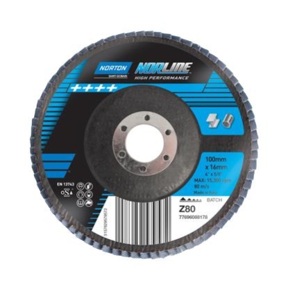FLAP DISC NORLINE 100MM X 16MM P80