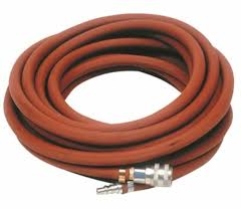 AIR HOSE ASSEMBLY RED RUBBER 10MM 20 METRES QD