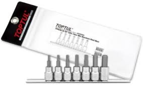 TOPTUL SOCKET HEX BIT 3/8" RAIL 7 PIECE GAAG0702