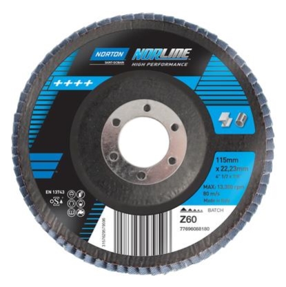 FLAP DISC NORLINE 115MM X 22MM P60
