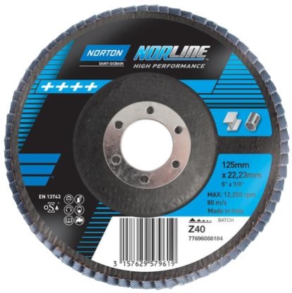 FLAP DISC NORLINE 125MM X 22MM P40