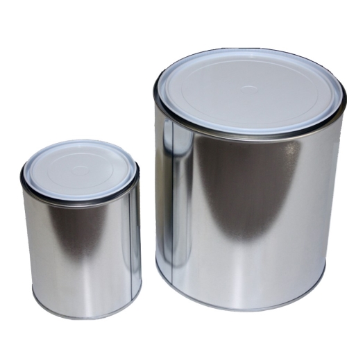 1 LITRE TT WHITE OPEN TOP STEEL PAINT CAN WITH LID