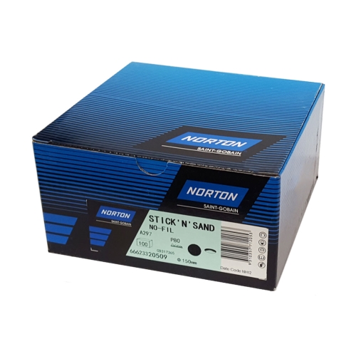 STICK 'N' SAND DISC  P80 150MM NO HOLE A297 (100)