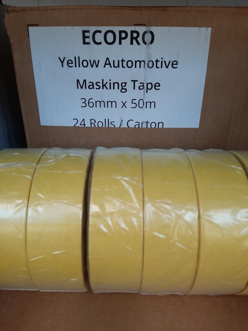 S236 ECOPRO YELLOW MASKING TAPE 36MM CARTON (X 24)