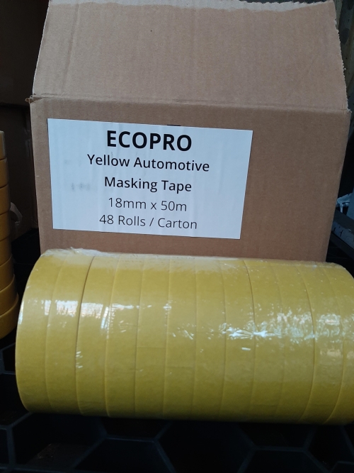 S236 ECOPRO YELLOW MASKING TAPE 18MM CARTON (X 48)