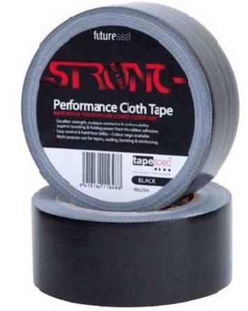 0118 CLOTH TAPE BLACK 48MMX30M ROLL