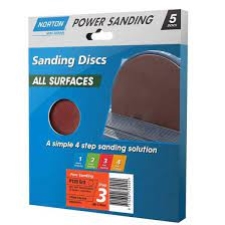 ALL SURFACES SANDING DISCS 178MM NH P120 5 PACK