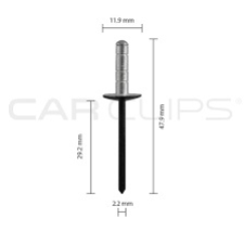 BOX113 5/32" TRUSS HEAD ALUMINIUM RIVET 25PK 73AS510