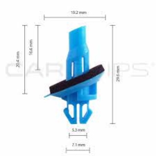 BOX74 TOYOTA BLUE FLARE CLIPS  25PK CC10806