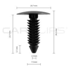 BOX197 FORD BUMPER COVER RETAINER CLIP CC10827 (25)