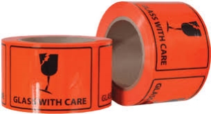 GLASS WITH CARE RIPPA SHIPPING PET LABEL ROLL S4330