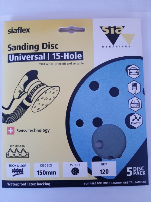 ABRASIVE DISC 1948 150MM 15H P120 5 PACK