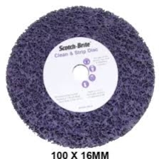 3M SCOTCHBRITE PURPLE CLEAN & STRIP DISC 100MM X 16MM