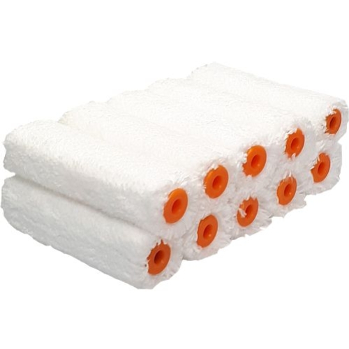 ALMAX 10MM NAP MINI ROLLERS MICROFIBRE 100MM 10 PACK