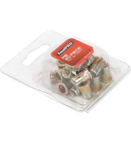 TOOLPRO RIVET NUT INSERTS M6 20 PIECE
