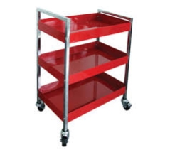 WYATT THREE SHELVE OPEN TROLLEY WITH WHEELS