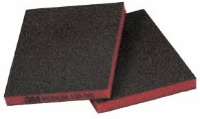 3M TWO-SIDED SANDING SPONGE MEDIUM 120-180 RED 23808