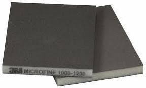3M TWO-SIDED SANDING SPONGE MICROFINE 1000-1200 GREY 23812